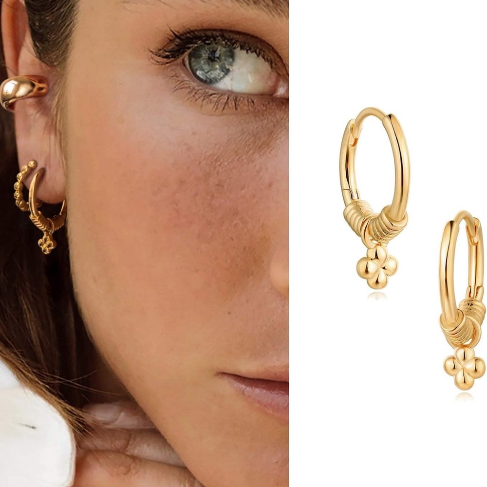 MYEARS Women Huggie Earrings Gold Hoop 14K Gold Filled Small - Picture 3 of 5